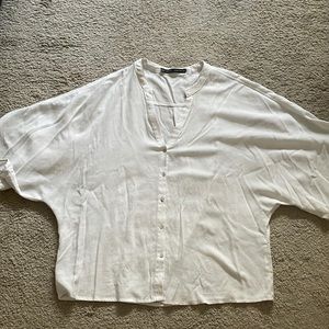 Zara white shirt with wide sleeves